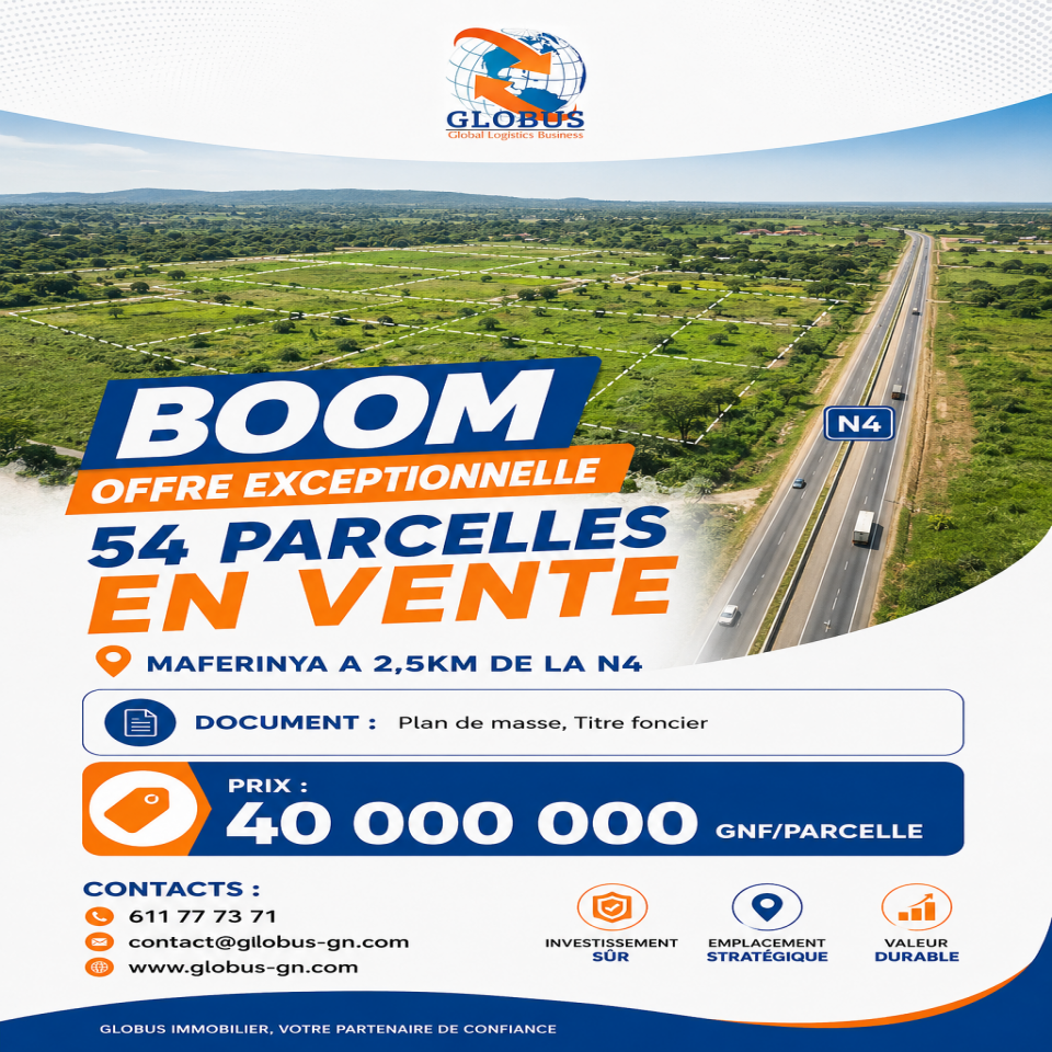 54 PARCELLES EN VENTE.